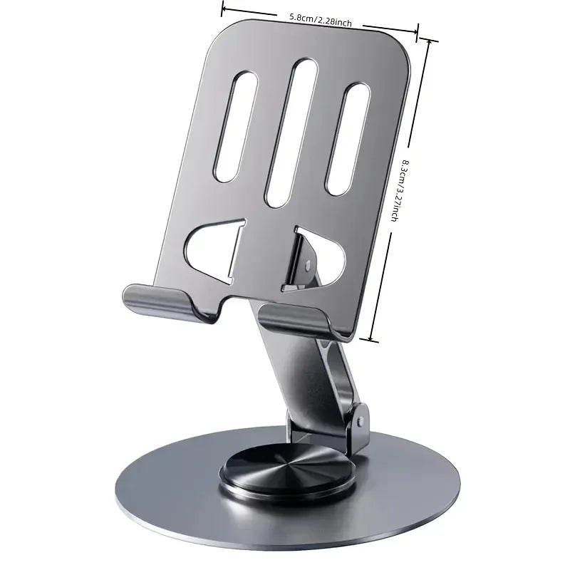 360 degree rotating metal desktop phone stand, suitable for iPhone, iPad portable adjustable folding tablet stand