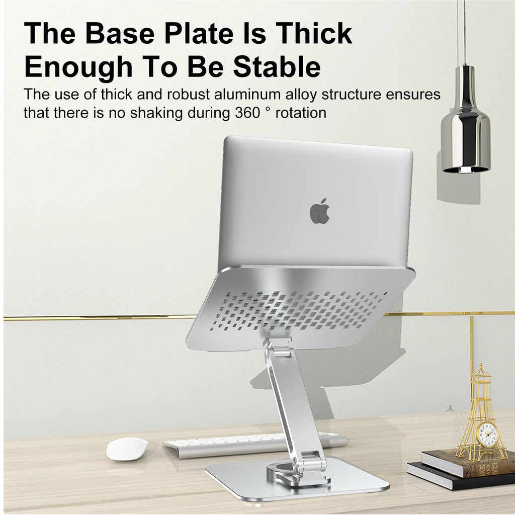 Portable Laptop Stand Aluminum Alloy 360 Rotation 3kg Load Capacity Foldable Adjustable Desktop Holder for Portable Monitor