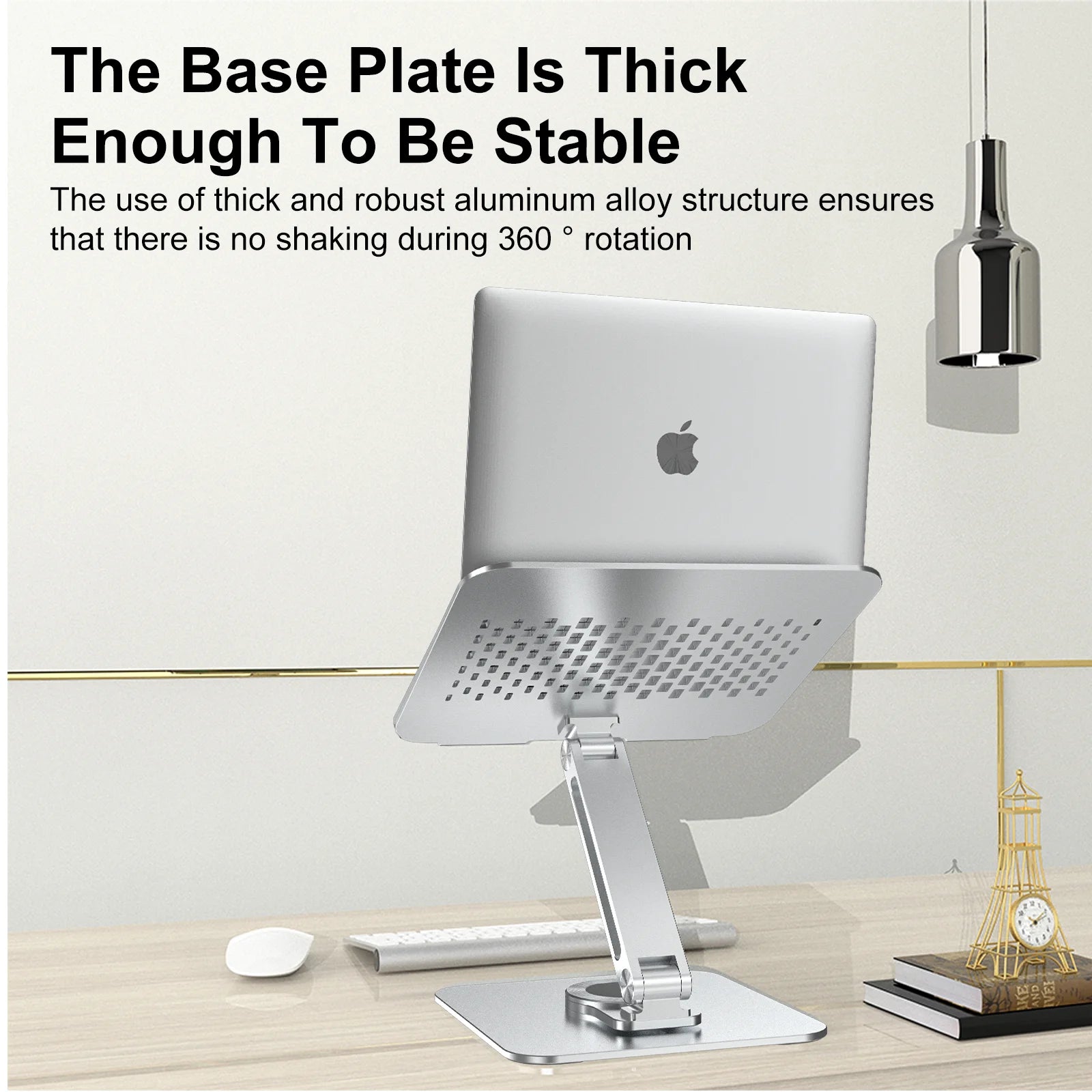 Portable Laptop Stand Aluminum Alloy 360 Rotation 3kg Load Capacity Foldable Adjustable Desktop Holder for Portable Monitor