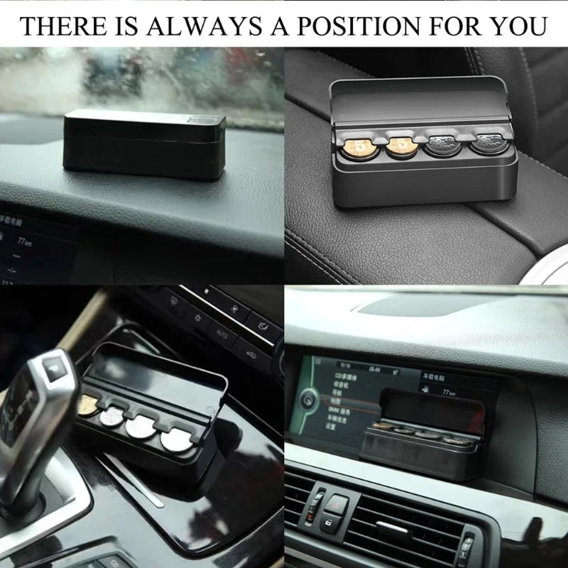 Coin Holder for Car Change Organizer Universal Storage Coin Money Dispenser Cash Box Trucks Accessories Drop Ship