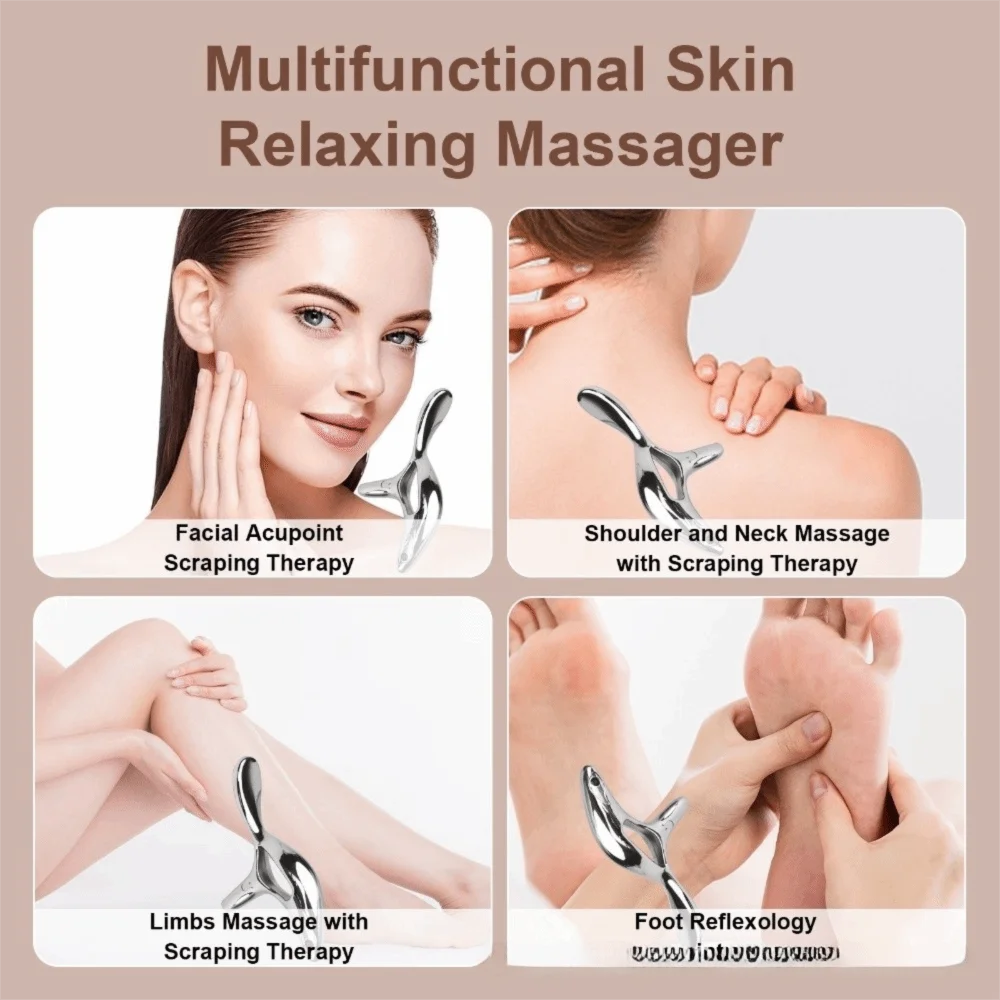 Triangle Trigger Point Massage Tool Metal Full Body Pain Relief Muscle Scraper Tool Deep Tissue Massage Acupressure Tool