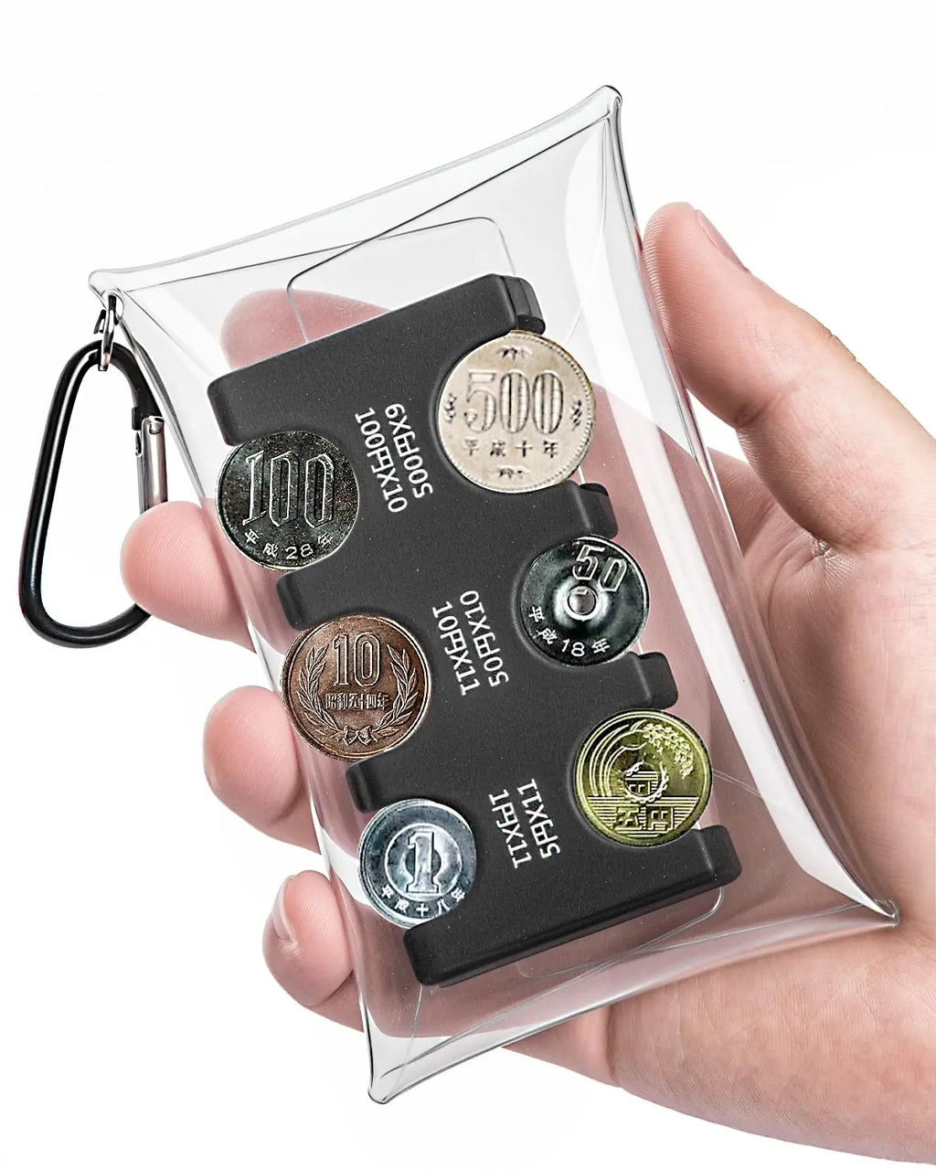 JapaneseCoinHolderwithCoinSorterandPVCPack-LargeCapacityChangeHolderforJapaneseYenCoins-ChangeOrganizerforCoins-DurableYenOrgani