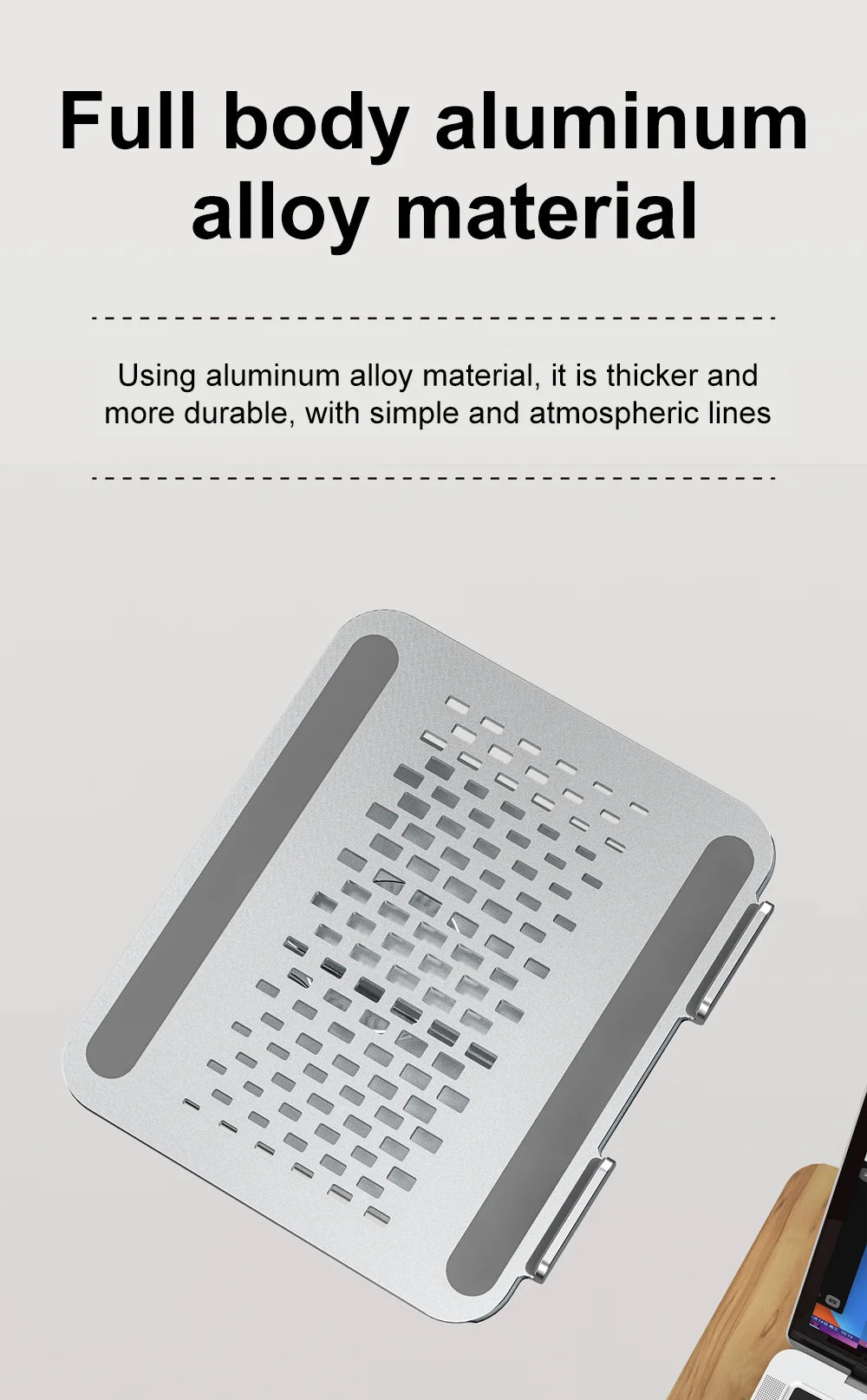Portable Laptop Stand Aluminum Alloy 360 Rotation 3kg Load Capacity Foldable Adjustable Desktop Holder for Portable Monitor